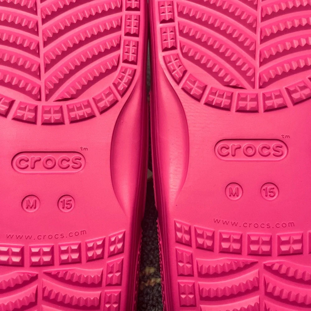 Crocs Classic Sandal Pink Mens 15 Two‎ Strap Slide Summer Comfort 206761-6UB NEW